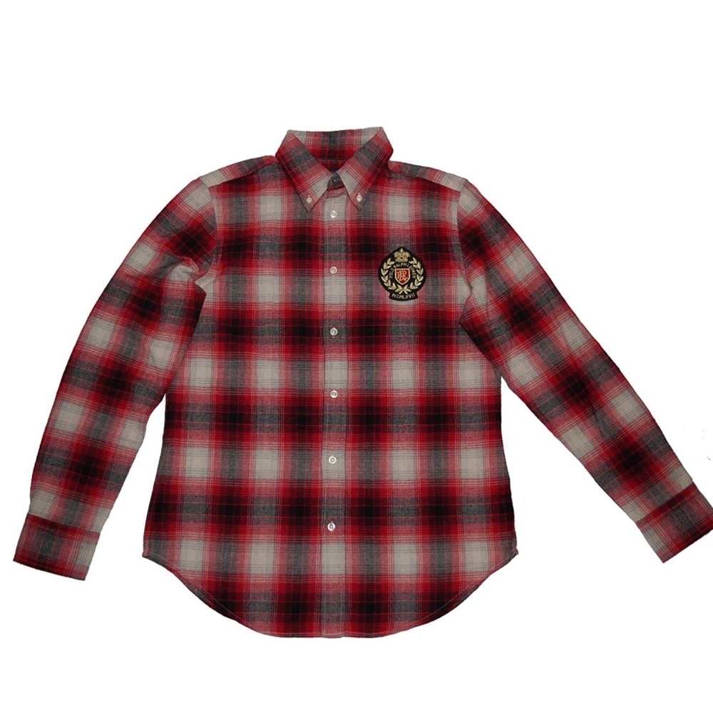 Polo Ralph Lauren Women’s Plaid Shirt Red & Gray Flannel Women’s Size M